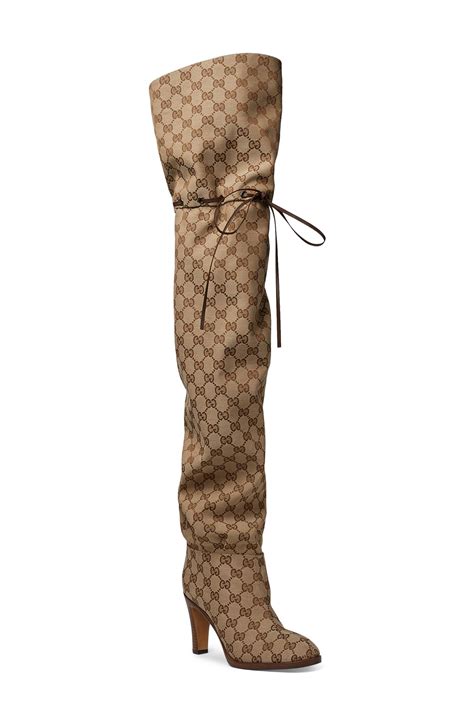 gucci over the knee boots sale|Gucci print thigh high boots.